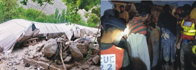 دیر بالا میں شدید بارش کے دوران مکان کی چھت گرنے سے ایک ہی خاندان کے 12 افراد جاں بحق