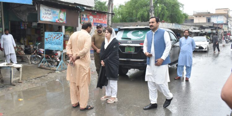 ضلع میں مون سون بارشوں کا سلسلہ وقفہ وقفہ سے جاری، ڈپٹی کمشنر امیرا بیدار کا لیہ سٹی کے مختلف مقامات کا دورہ