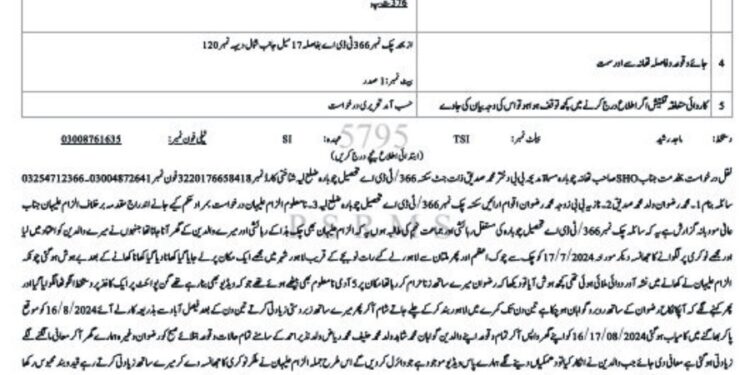 تھانہ چوبارہ کی حدود میں نوکری کا جھانسہ دے کر لڑکی کے ساتھ زیادتی کا واقعہ،ملزم فرار