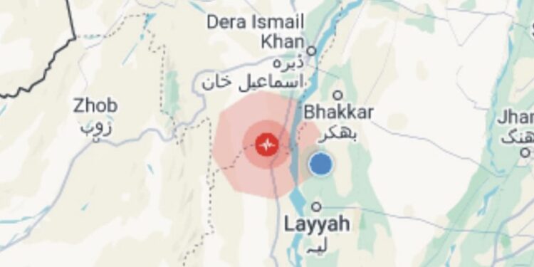 لیہ سمیت ملک بھر میں زلزلہ کے شدید جھٹکے، زلزلہ کی شدت سکیل پر 5.7 ریکارڈ ،زلزلے کا مرکز ڈیرہ غازی خان شادی والا جبکہ گہرائی 10 کلومیٹر تھی