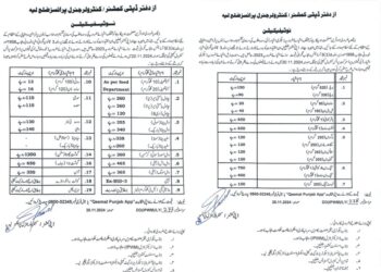 ضلعی انتظامیہ لیہ اور تاجرتنظیموں کی باہمی مشاورت سے اشیاءخورد نوش وبیکری ایٹم کی قیمتوں کا ازسرنو تعین کر دیاگیا ہے نئی قیمتوں کا اطلاق فوری طورپر ہوگا